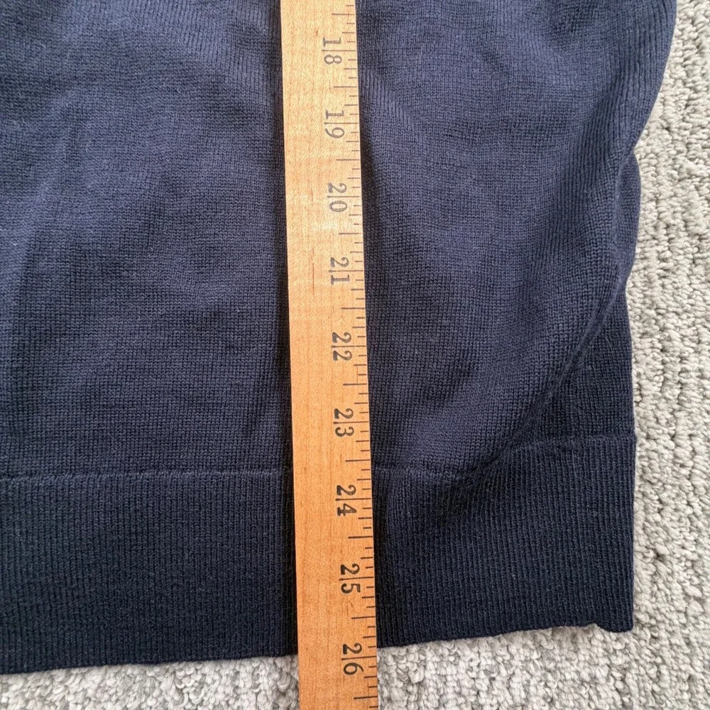 Banana Republic Sweater Mens M Navy Blue Italian Merino Wool Crew Neck Baruffa